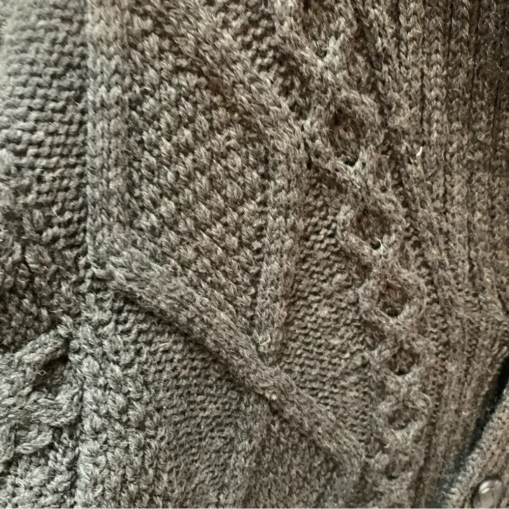 NWOT Aran Crafts Men’s Shawl Charcoal Cardigan 100% Merino Wool L - Picture 8 of 12